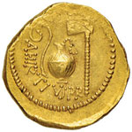 ROMA REPUBBLICA Cesare (+ 44 a.C.) Aureo (46 ... 