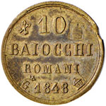 Pio IX (1846-1878) 10 Baiocchi 1848 di ... 