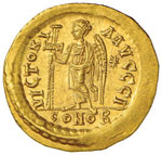 Anastasio (491-518) Solido – Busto elmato ... 