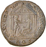 Massenzio (307-313) Follis (Aquileia) Testa ... 