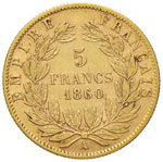FRANCIA Napoleone III (1852-1870) 5 Franchi ... 