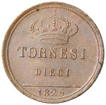 NAPOLI Francesco I (1825-1830) 10 Tornesi ... 