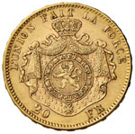 BELGIO Leopoldo II (1865-1909) 20 Franchi ... 