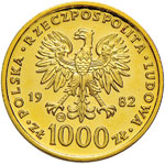 POLONIA 1.000 Zloti 1982 – Fr. 130 AU (g ... 