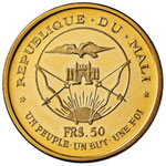 MALI 50 Franchi 1967 - Fr. 2 AU (g 16,00)    ... 