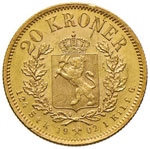 NORVEGIA Oscar II (1872-1905) 20 Corone 1902 ... 