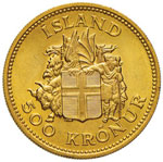 ISLANDA 500 Corone 1961 – Fr. 1 AU (g 8,92)
