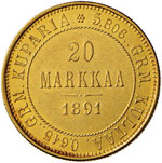 FINLANDIA 20 Markkaa 1891 – Fr. 2 AU (g ... 