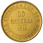 FINLANDIA 20 Markkaa 1913 – Fr. 3 AU (g ... 