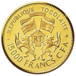 TOGO 15.000 Franchi 1977 – Fr. 3 AU (g ... 