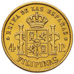 FILIPPINE 4 Pesos 1868 – Fr. 1 AU (g 6,77)