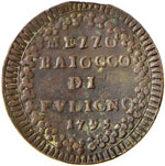 Pio VI (1774-1799) Foligno - Mezzo baiocco ... 