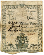 Cartamoneta sabauda - 10 Lire 01/04/1793 - ... 
