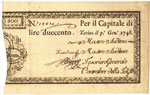 Cartamoneta sabauda - 200 Lire 01/01/1746 ... 