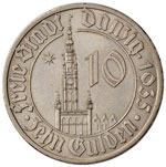 DANZICA 10 Gulden 1935 – KM 159 NI (g ... 