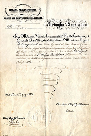 Diploma dellOrdine di San Maurizio e ... 