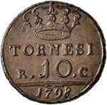 NAPOLI Ferdinando IV (1759-1799) 10 Tornesi ... 