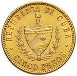 CUBA 5 Pesos 1915 – Fr. 3 AU (g 8,34) ... 