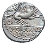 Junia - D. Silanus L. f. - Denario (91 a.C.) ... 