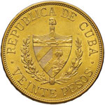 CUBA 20 Pesos 1915 – Fr. 1 AU (g 33,42) ... 