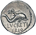Lucretia - L. Lucretius Trio - Denario (76 ... 