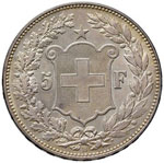 SVIZZERA Confederazione – 5 Franchi 1907 ... 
