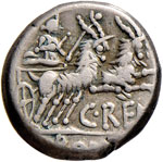 Renia - C. Renius - Denario (138 a.C.) Testa ... 