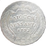 Pio VI (1774-1799) 60 Baiocchi 1795 A. XXI - ... 