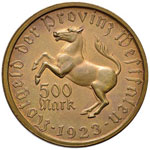 GERMANIA Westphalia 500 Marchi 1923 - AE (g ... 
