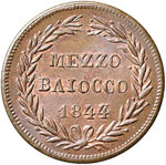 Gregorio XVI (1831-1846) Mezzo baiocco 1844 ... 