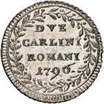 Pio VI (1774-1799) 2 Carlini 1796 A. XXII ... 