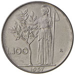REPUBBLICA ITALIANA 100 Lire 1957 – AC