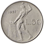 REPUBBLICA ITALIANA 50 Lire 1957 – AC