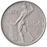 REPUBBLICA ITALIANA 50 Lire 1958 – AC R