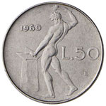 REPUBBLICA ITALIANA 50 Lire 1960 – AC R 