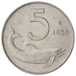REPUBBLICA ITALIANA 5 Lire 1956 – IT R
