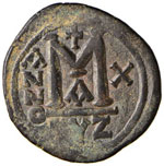 BISANZIO Giustino II (565-578) Follis A. X ... 