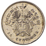 CAMBOGIA 50 Centimes 1860 – Gad. 45 Ag  (g ... 