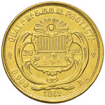 GUATEMALA 20 Pesos 1869 – Fr. 38 AU (g ... 