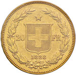 SVIZZERA Confederazione – 20 Franchi 1888 ... 