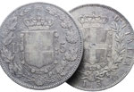 Lotto di 2 monete: 5 Lire 1875 M, 1879