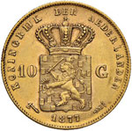 OLANDA Willem III (1849-1890) 10 Gulden 1877 ... 