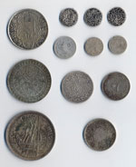 Lotto di 12 monete orientali in argento. Non ... 