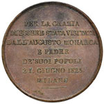 Milano - Medaglia 1825, Francesco I visita ... 
