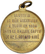 Torino Medaglia 1884 Ascensione in pallone - ... 