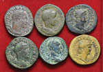 Lotto di sei bronzi romani imperiali. Non si ... 