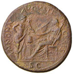 Nerone (54-68) Sesterzio (Lugdunum?) Testa ... 