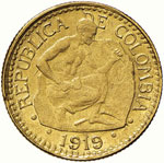 COLOMBIA 5 Pesos 1919 - Fr. 110 AU (g 8,05) ... 