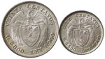 COLOMBIA 20 Centavos 1938, 10 Centavos 1942 ... 