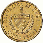 CUBA 5 Pesos 1915 - Fr. 4 AU (g 8,35) ... 